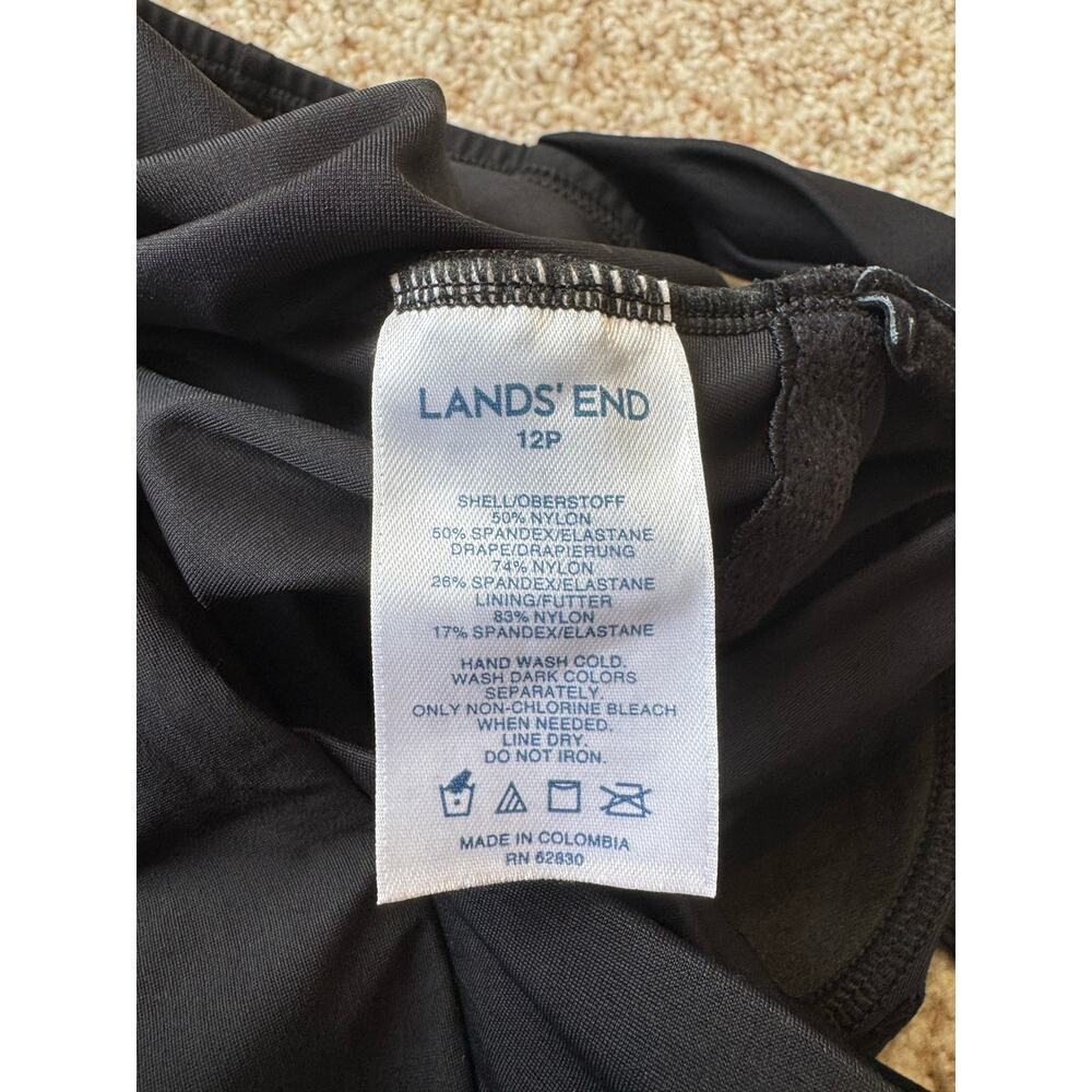 LANDS END SIZE 12 P (PETITE) Black one piece swim/bathing suit - Picture 5 of 10